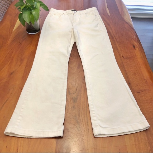 Massimo Dutti White Boot Cut Fit Flared Low Rise Boho High Rise Denim Jeans. US8 - Picture 6 of 16